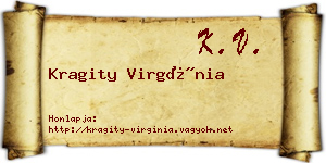 Kragity Virgínia névjegykártya